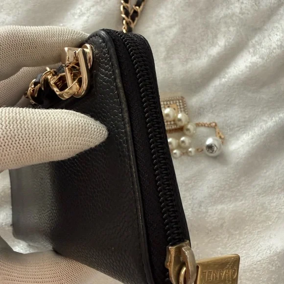 Chic Black Leather Chain Bag - Picture 6 of 11